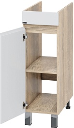 СанТа Мебель для ванной под стиральную машину Марс 90 L с зеркальным шкафом Стандарт 90 белая/янтарное дерево – фотография-6